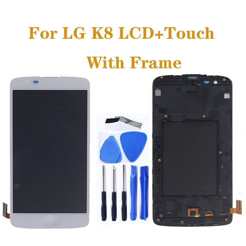 Оригинальный ЖК дисплей 5 0 дюйма с рамкой для LG K8 LTE K350 K350N K350E K350DS Семейный