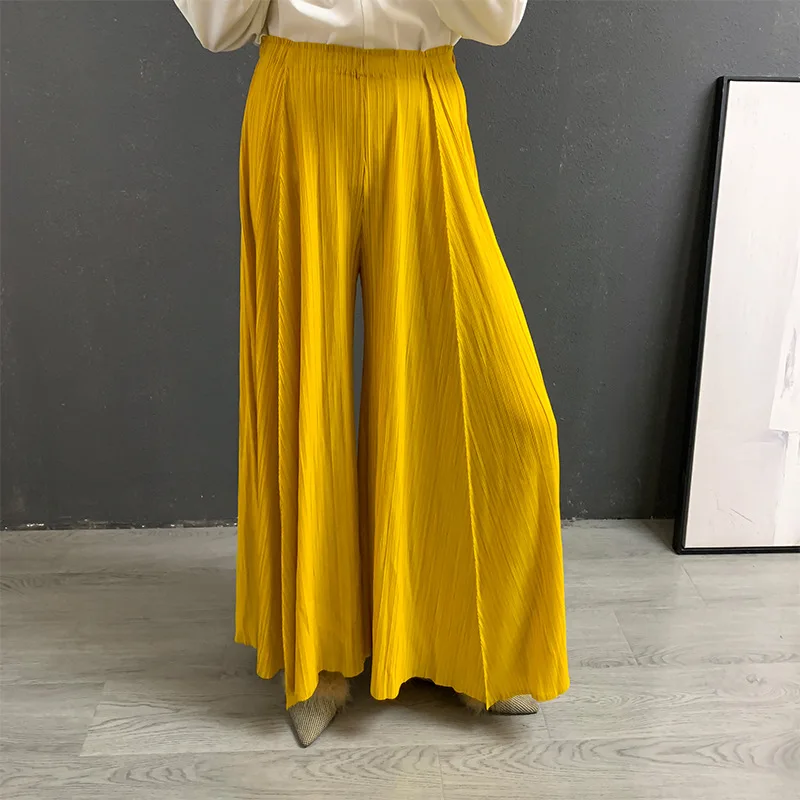 Wide Leg Pants Women 2022 Autumn Winter New Solid Color Stretch Loose Casual Oversized Trousers For Women Below 100KG