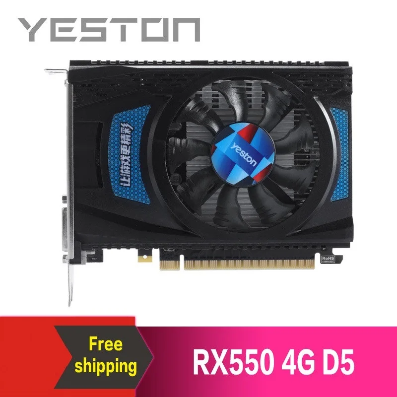 Видеокарта Yeston Radeon RX550 4 ГБ GDDR5 PCI Express 3 0 DirectX12 игровая видеокарта внешняя для