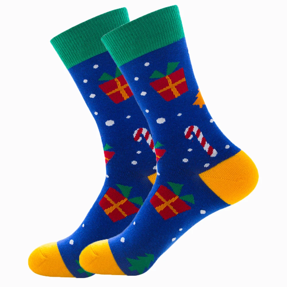 Gifts Quaslover, 1 пара, мужские цветные носки рождественские хлопковые Компрессионные носки зимние носки с изображением счастливых животных модные подарки для мужчин и детей - Цвет: Gifts