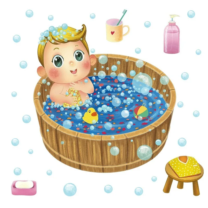 

Cartoon Wall Stickers for Kids Room Decoration Kindergarten Boys Girls Baby Bathroom Waterproof Wall Decals Home Mural PVC
