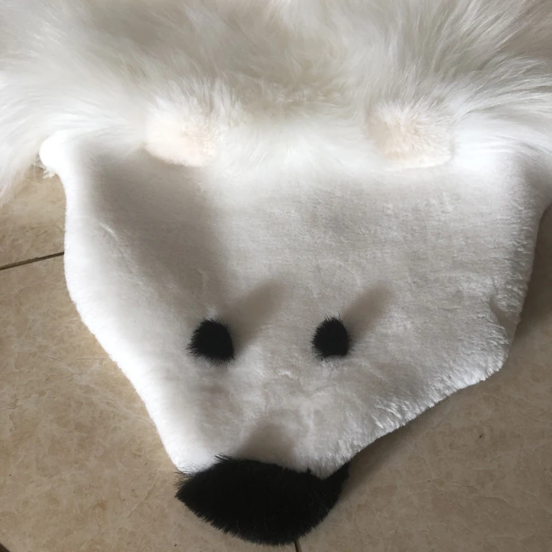 new long plush carpet home living room bedroom animal rug white polar bear rug 80x140cm big floor mat faux fur carpet free global shipping