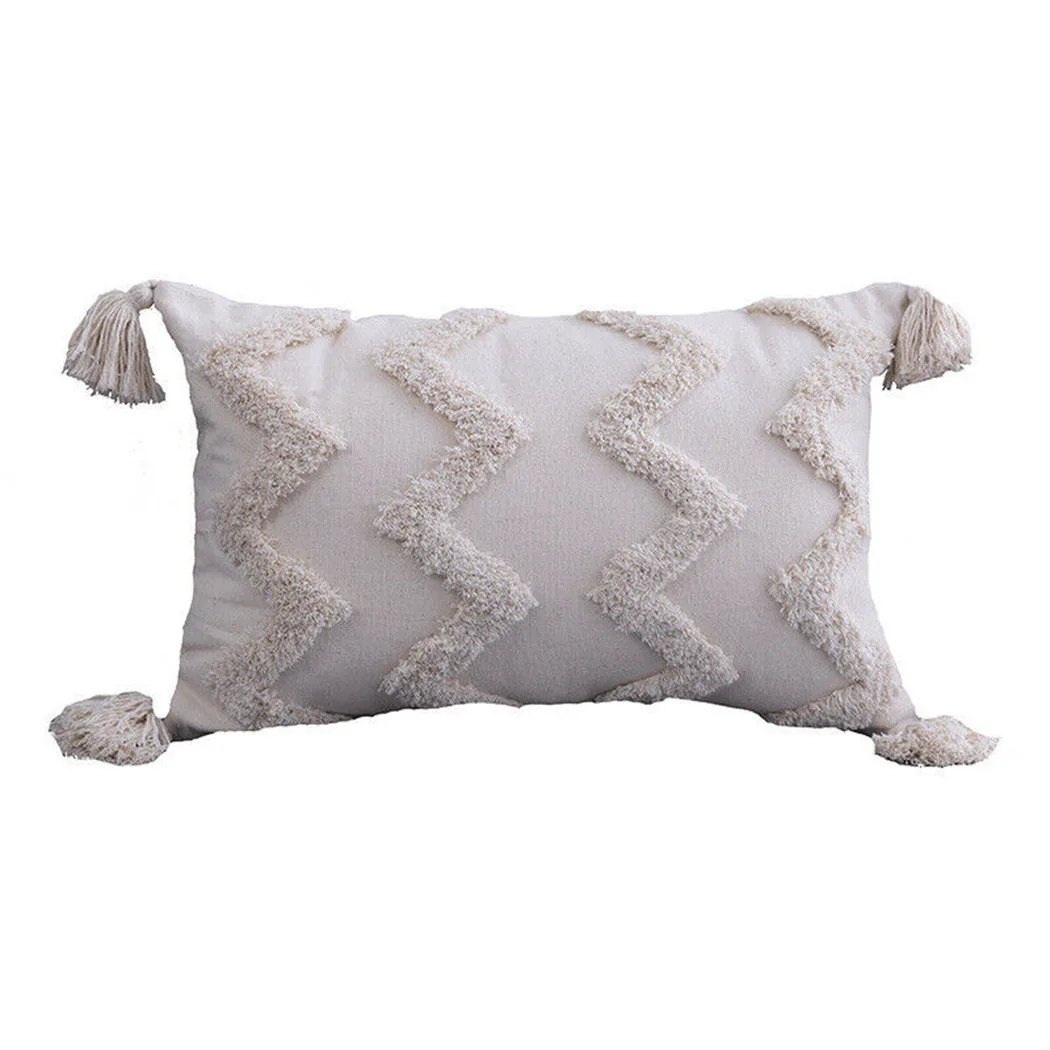 

Sofa Pillow Case Tassel Velvet Cushion Cover Home Living Room Moroccan