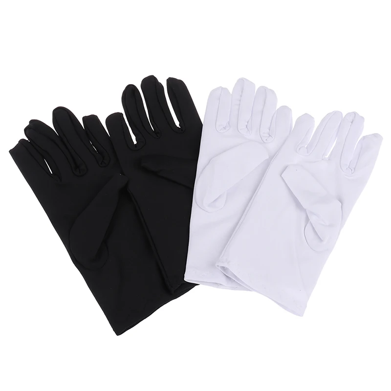 1Pair Cotton Gloves Khan Cloth Quality Check Solid Gloves Rituals Play White Gloves 2Colors images - 6