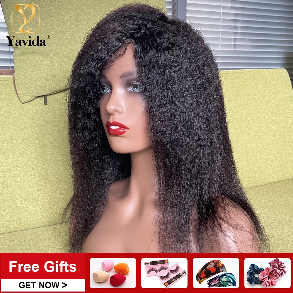 Парики Yaki из прямых волос полная машинка 30 дюймов 100% натуральные человеческие