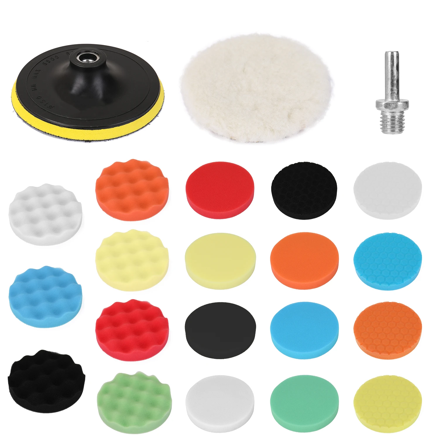 22 шт./компл. Профессиональный 150 мм Автомобильная полировальная Подушка Комплект