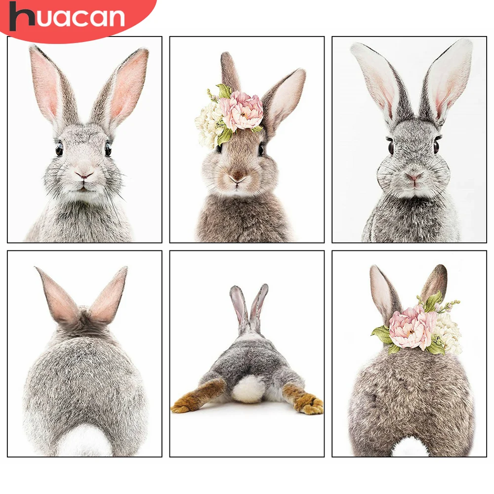 HUACAN 5D алмазная картина новое животное Алмазная вышивка кролик картины Стразы