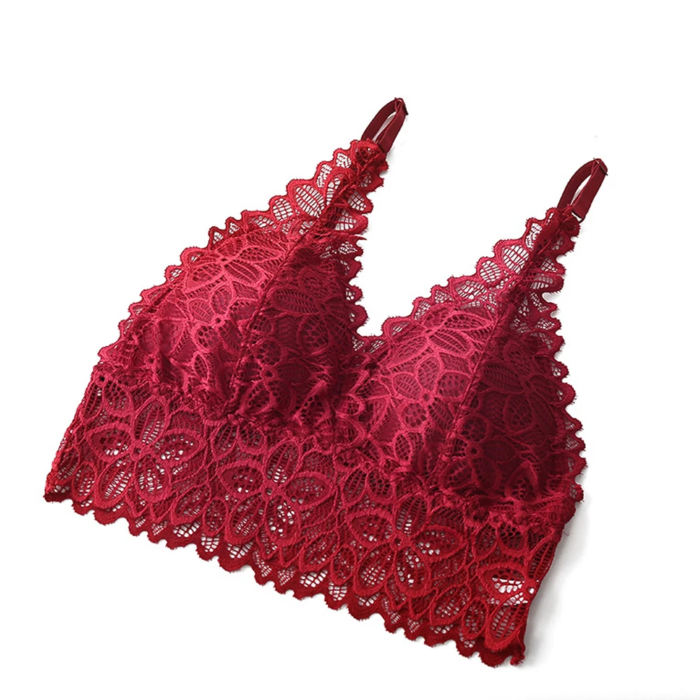 

Sleep Brassiere Women Lace Sexy Lingerie Tops Push Up Bras Triangle Padded Wireless Bra Top Seamless Intimate Crop Tube Bralette