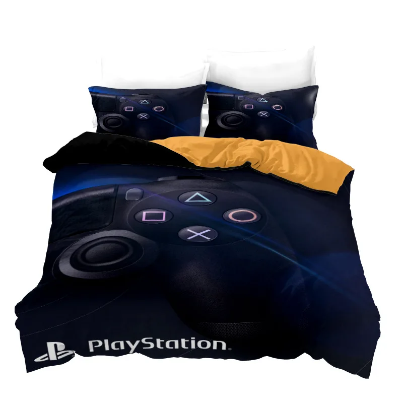

Black 3d PlayStation Pattern Duvet Cover with Pillowcases Bedding Set Single Double Twin Full Queen King Size for Bedroom Decor