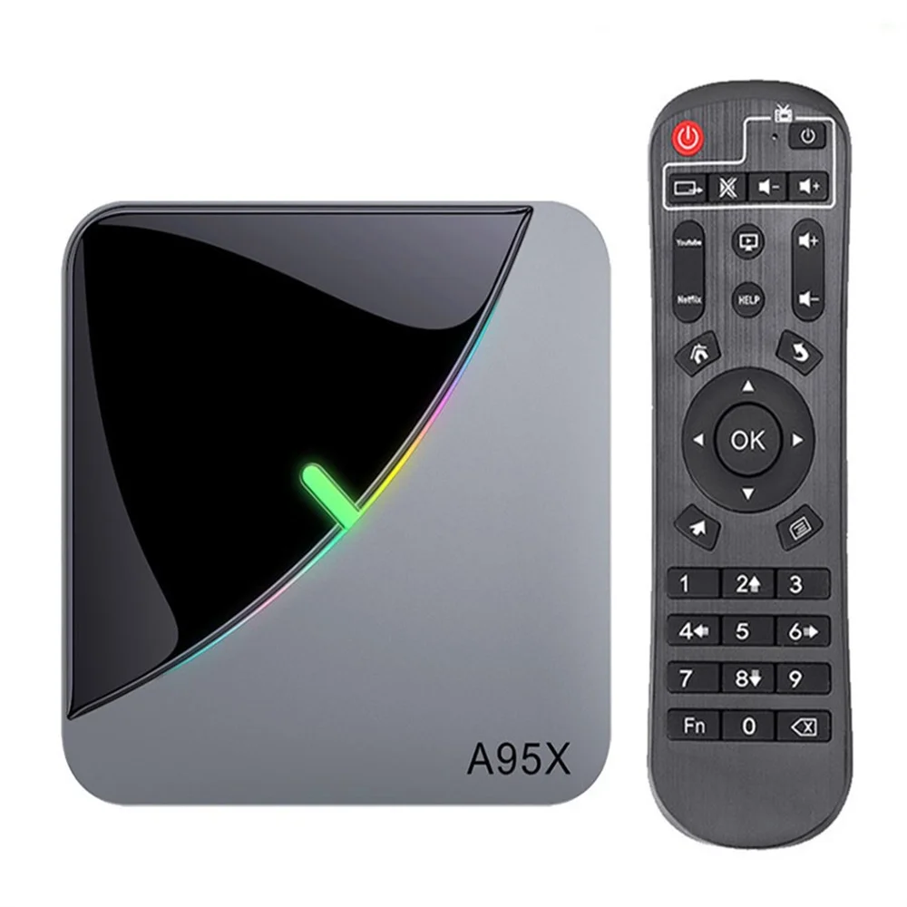 

TV Box A95X F3 Air RGB Light Android 9.0 Amlogic S905X3 Smart TV BOX 4GB 64GB Dual Wifi 4K 60fps support Youtube 4K Media Player