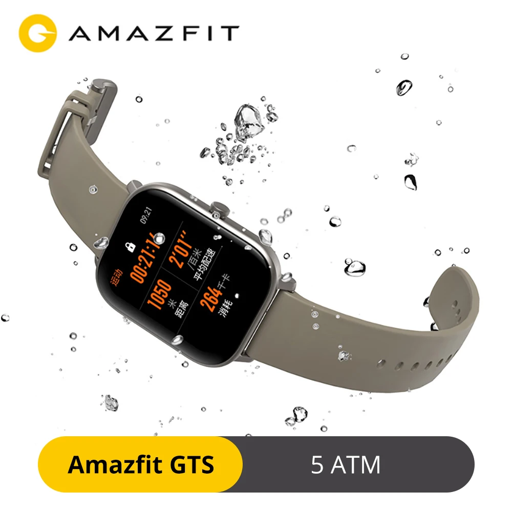В наличии глобальная версия Amazfit GTS Смарт часы 5ATM водонепроницаемые плавательные