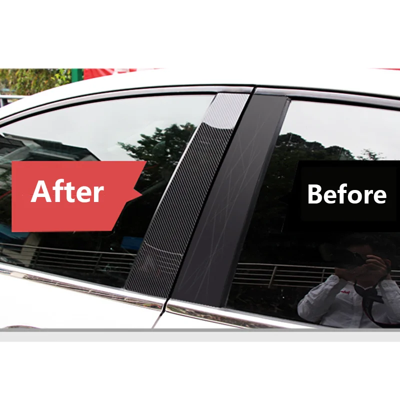 Столбы столбов из углеродного волокна 6 шт. накладки на дверь подходят для Honda Civic