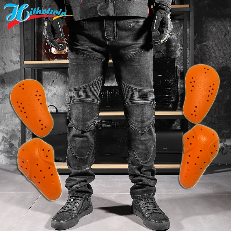 Новинка 2020 черные шлифованные мотоциклетные джинсы Hi 718 мужские брюки защитное