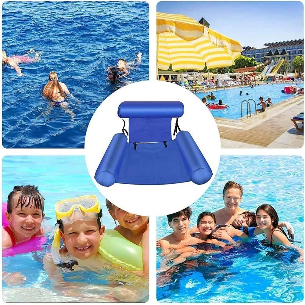

Foldable Inflatable Floating Chair Row Swimming Pool Water Hammock Air Mattresses Bed Beach PVC Summer Water Sports Lounger