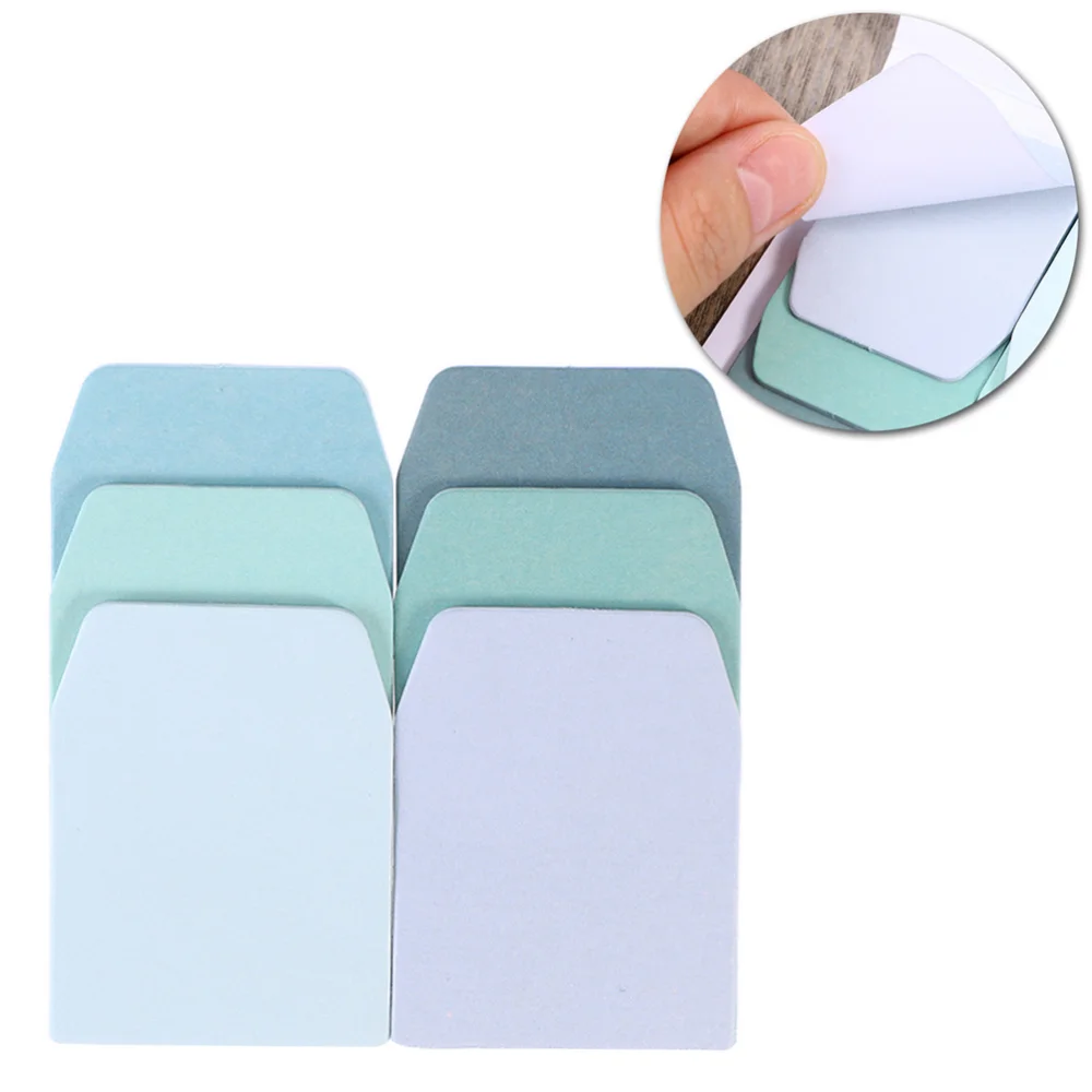 

6pcs Creative Gradient Memo Paper Stickers Decoration Stickers Colorful Sign Memo Notes (Mixed Pattern)
