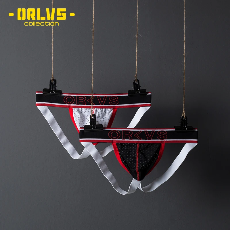 

ORLVS Brand sexy gay jockstrap men underwear cueca tanga breathable male panties ropa interior hombre gay bikini men thongs