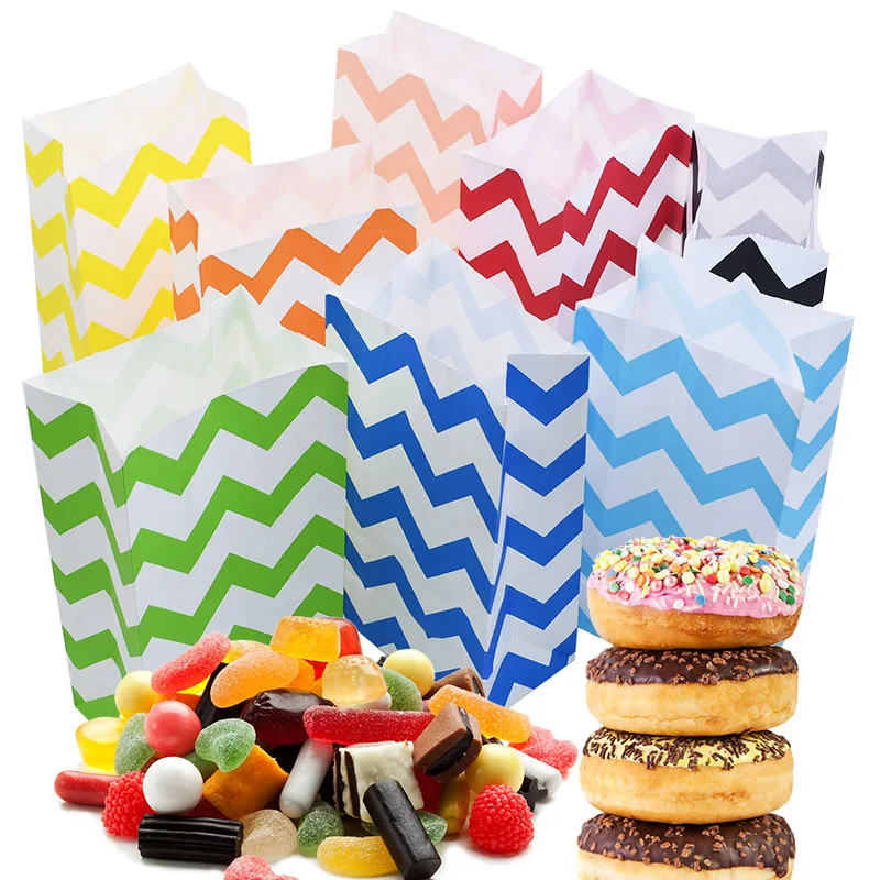 5 шт. мини цветное Полосатое платье бумажный пакет для конфет Свадебная вечеринка