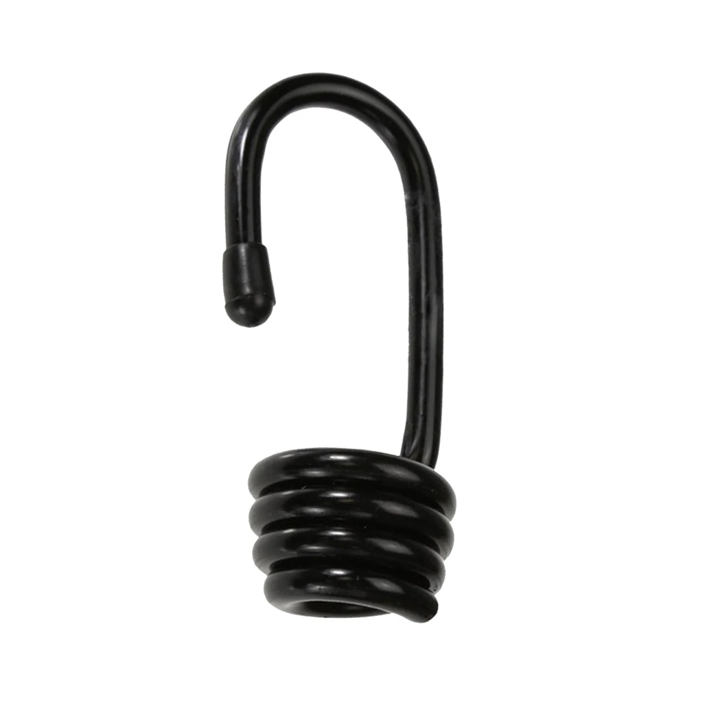 

2 Packs Black Plastic Coated Spiral Wire Hooks for Shock Cord Bungee Elastic
