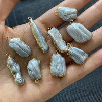 1pcs white irregular shape pendant freshwater pearl diy handmade accessories jewelry making beaded decoration wholesale