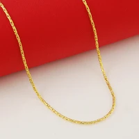 24k real gold necklace plating 2mm rat tail chain necklace womens wedding birthday gift