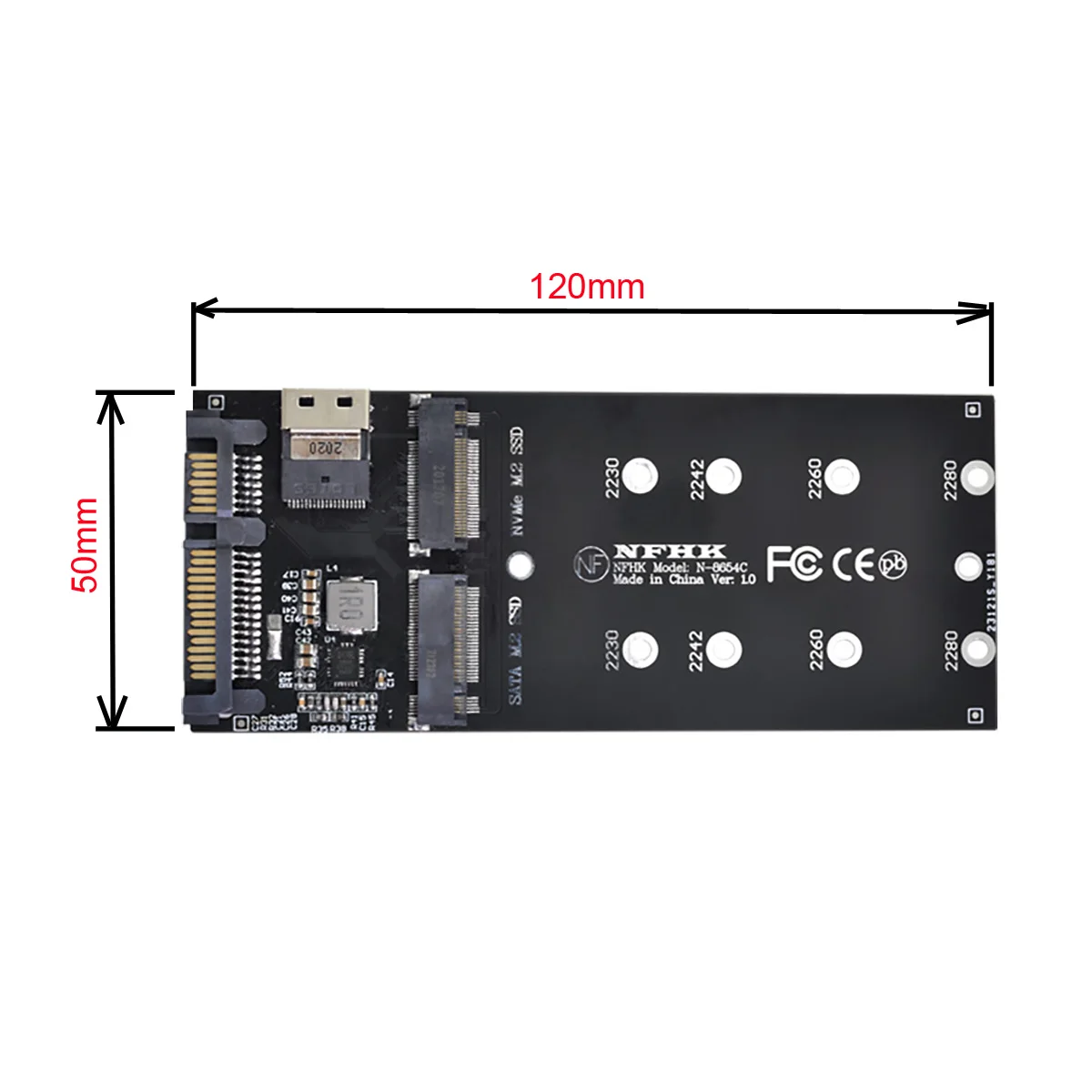 Адаптер Jimier SATA 22Pin внешний адаптер для M.2 U2 Kit NGFF M-Key to Slimline SAS NVME PCIe SSD материнской