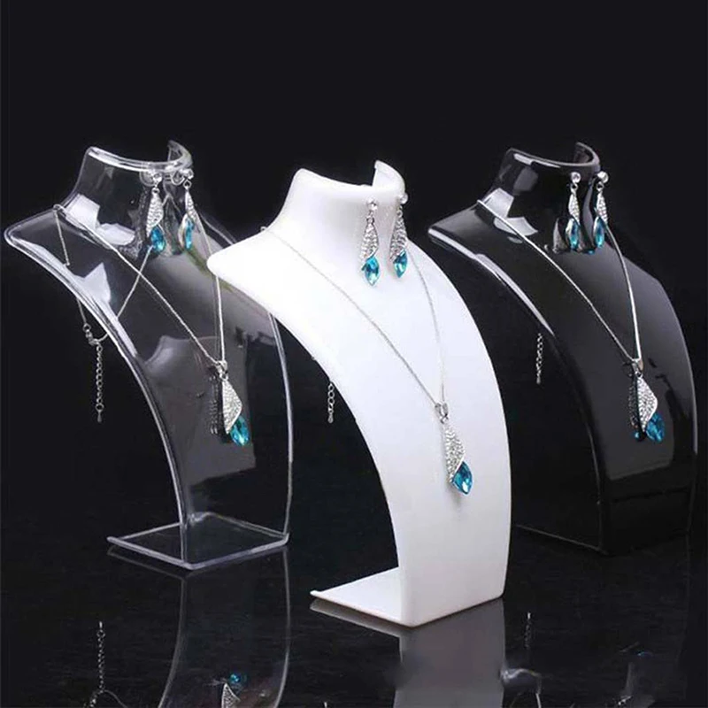 

New And Hot Sale Three Colors 6.5*7.5*21cm Mannequin Necklace Jewelry Pendant Display Stand Holder Show Decorate Retail