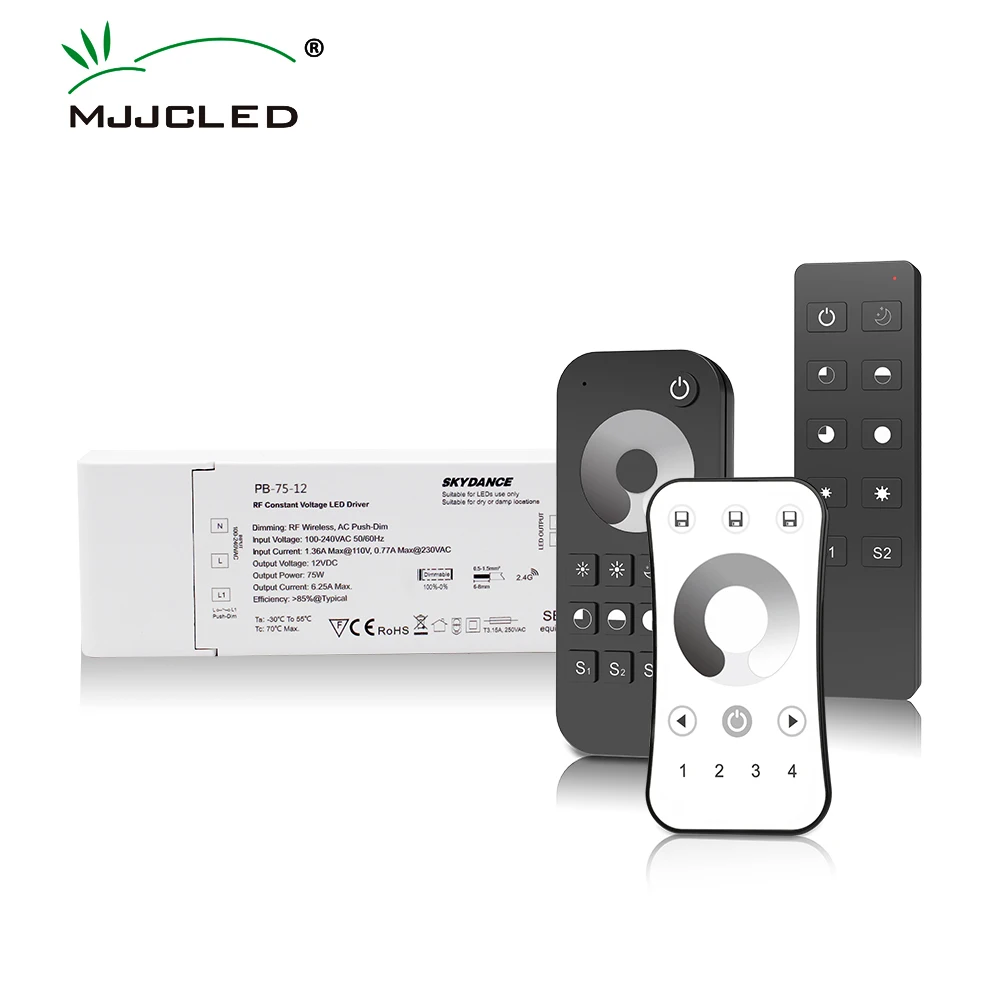 

DC 12V LED Driver Dimmable 24V 75W 2.4G RF Wireless Remote Control 110V 220V to 12 Volt Transformer Power Suply for LED Strips