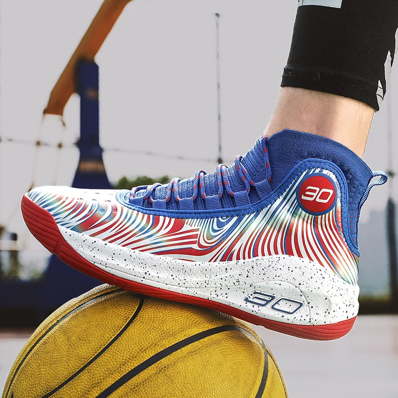 Fashion Rainbow Basketball Sneakers Men Women Anti-slip Sport Shoes Men Basketball Shoes Breathable Trainer Couple Sneakers