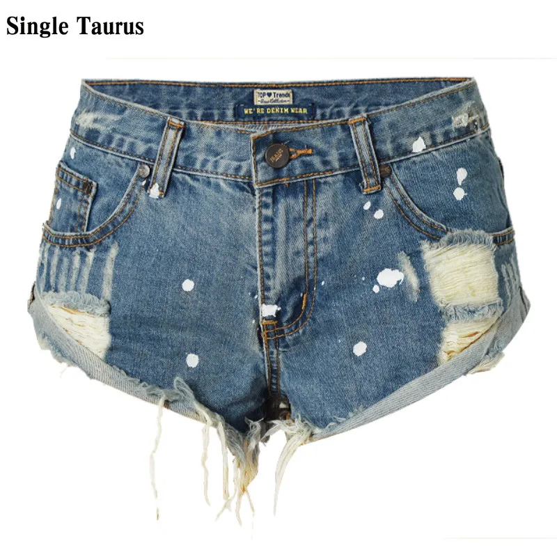 

Paint Point Jeans Shorts Women 2020 Summer Streetwear Irregular Distressed Cuffs Punk Denim Short Pantalones Cortos De Mujer