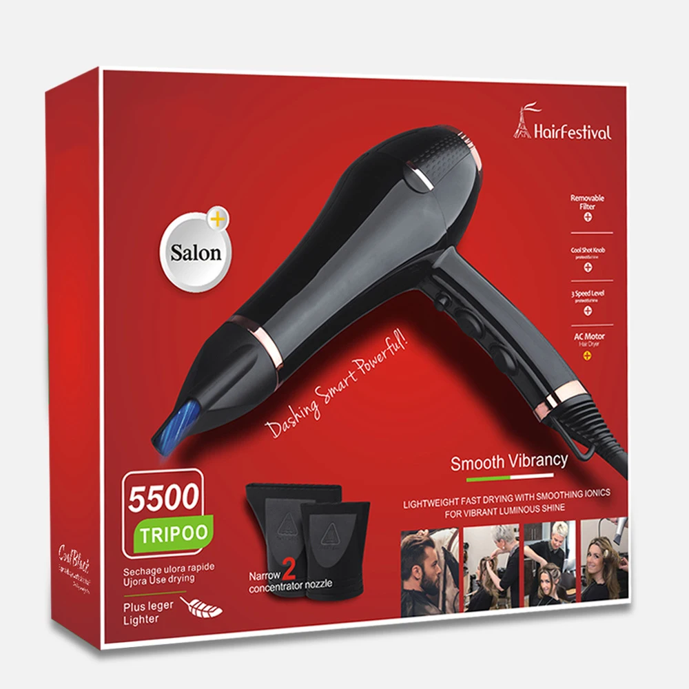 Профессиональный фен высокой мощности для горячей и холодной сушки