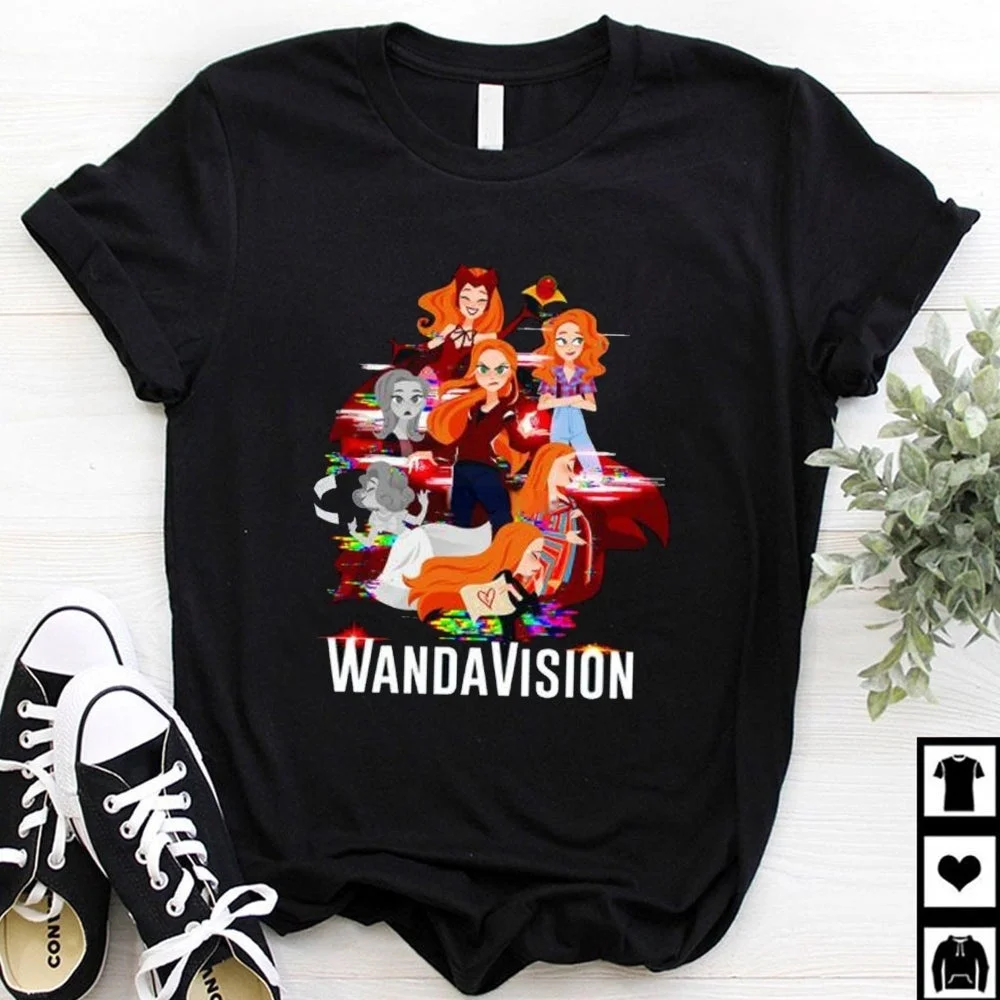 

Рубашка WandaVision, серия Wanda Maximoff, рубашка Wanda Vision для парных ТВ-сериалов, рубашка Scarlet Witch, Wanda TV Shirt