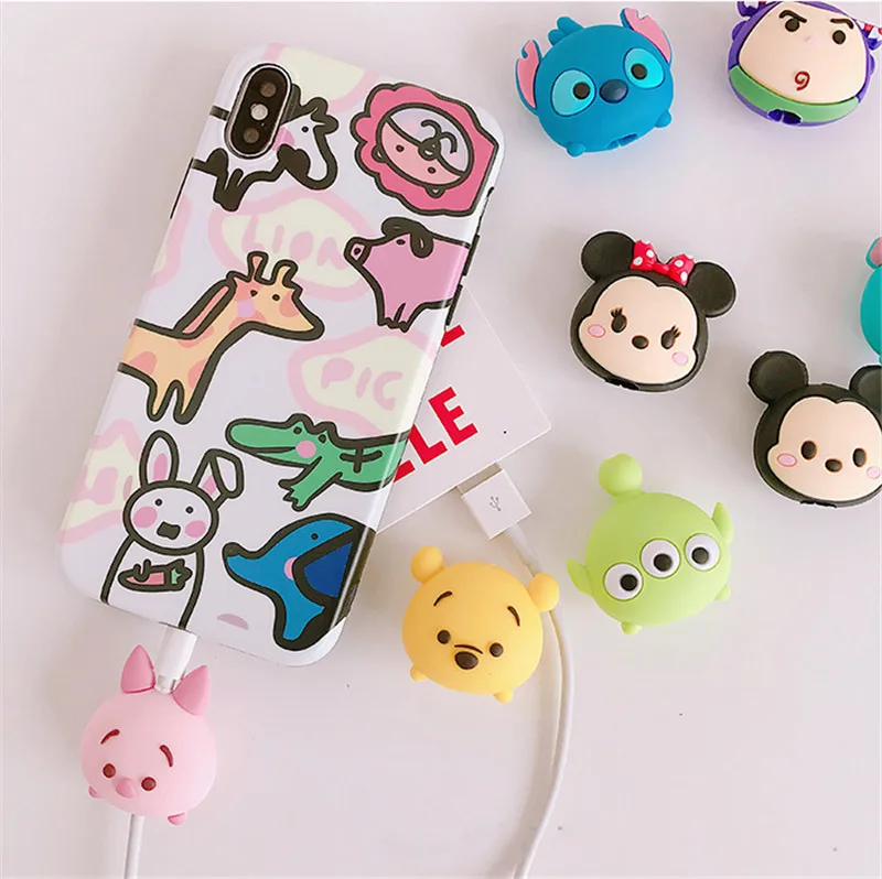 Универсальный мультяшный милый USB кабель протектор для huawei Органайзер