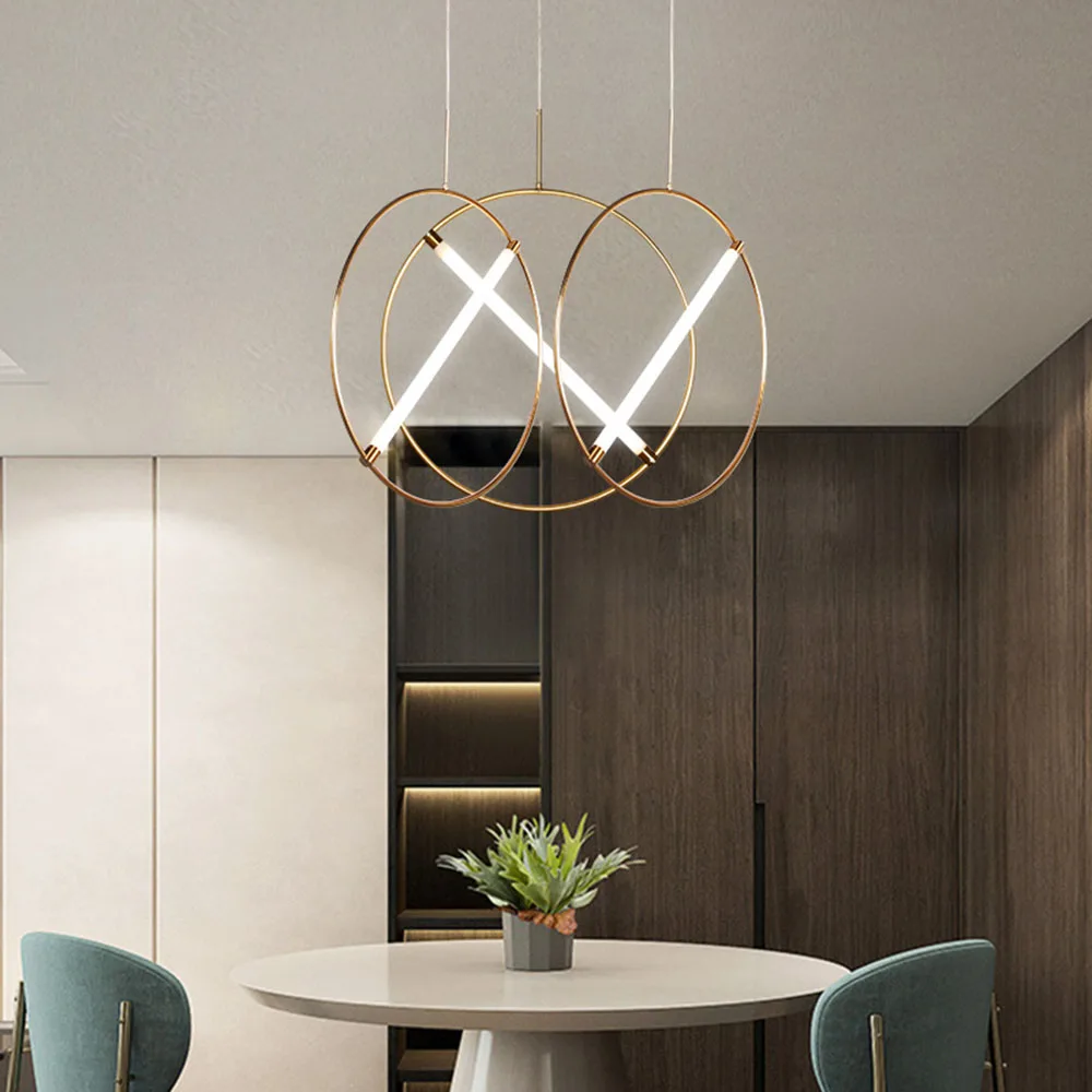 

Ring Pendant Light lustre De Led Circulo Lampara Colgante Pendente Modern Pendent Lighting Dinning Hanging Lamp Deco