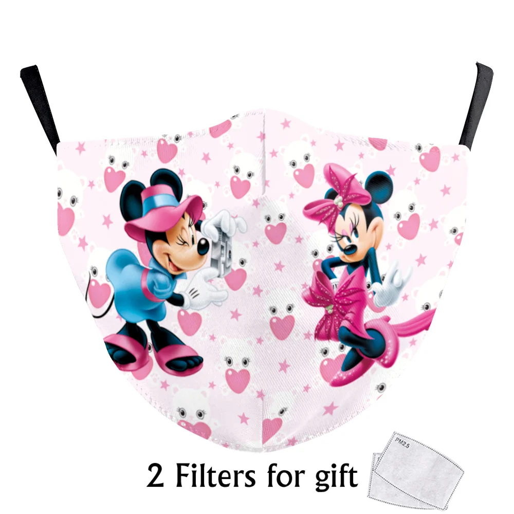 Маски с мультяшным принтом мыши дышащие маски для лица моющиеся тканевые рта