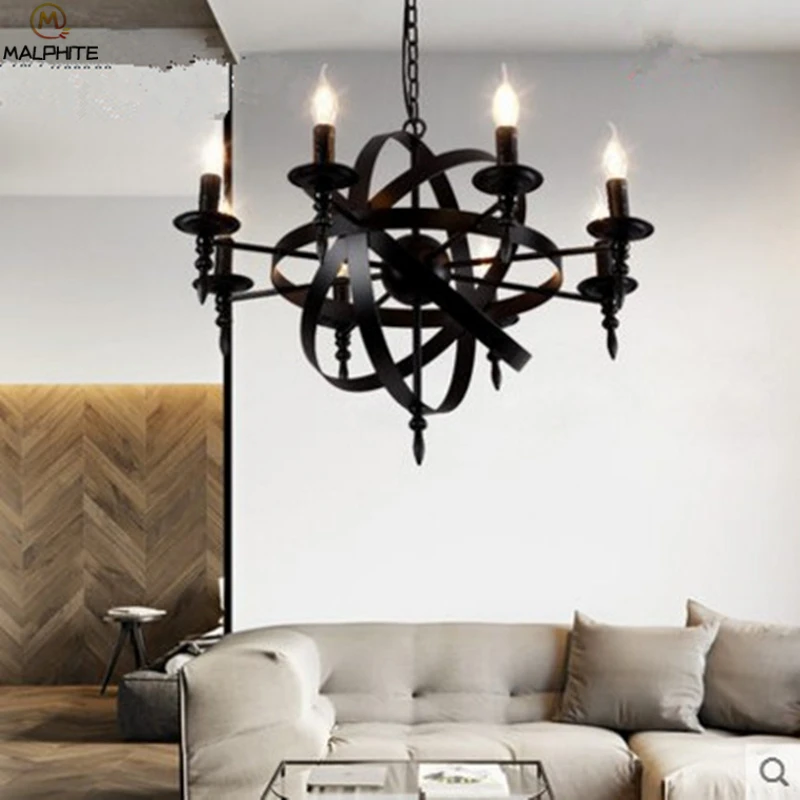 Скандинавский винтажный светодиодный Железный Лофт люстра креативные