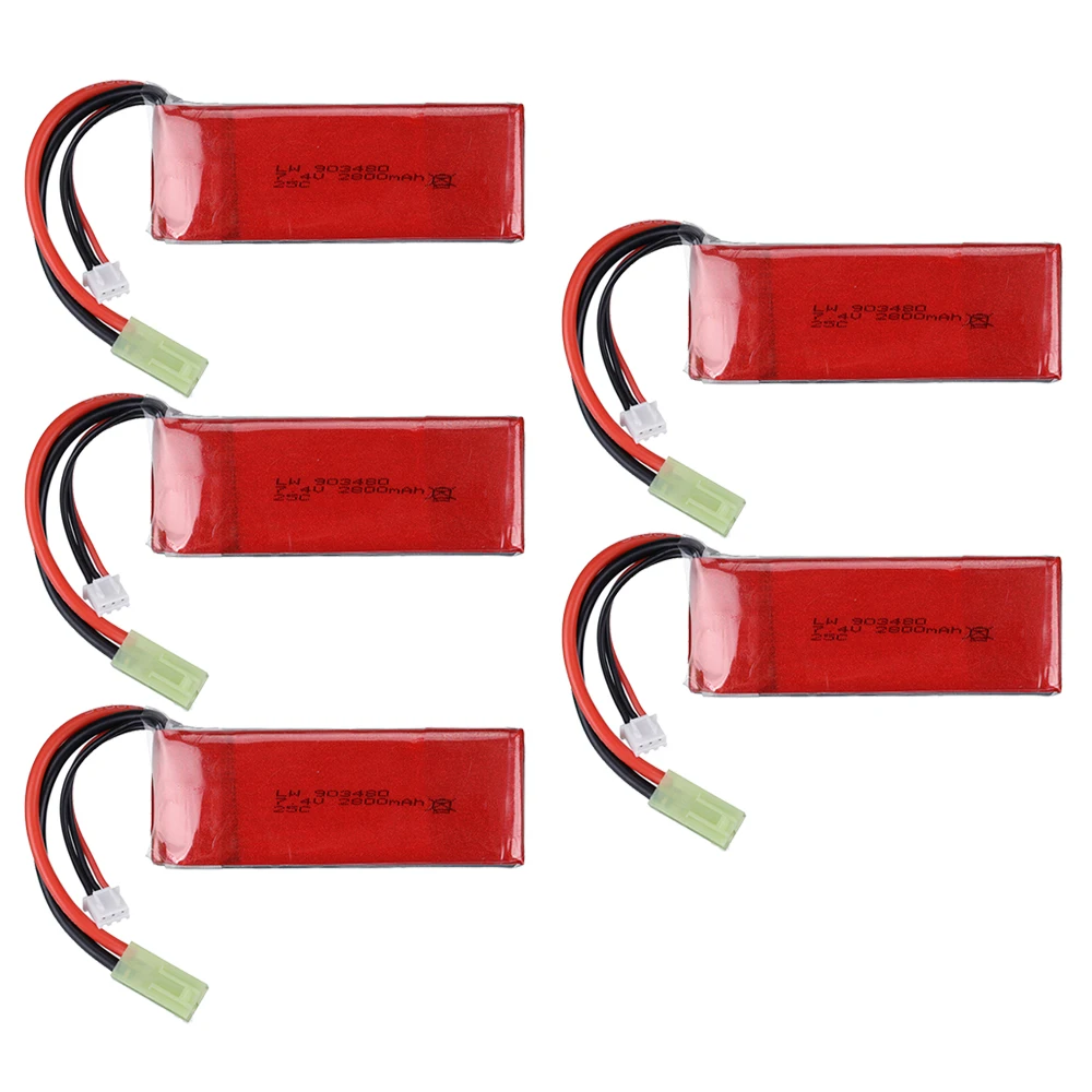 7.4V 2800mAh 25C Lipo Battery For FEILUN FT009 RC Speedboat Boat Spare Parts Rechargeable 7.4v Car Trucks Accessories | Электроника
