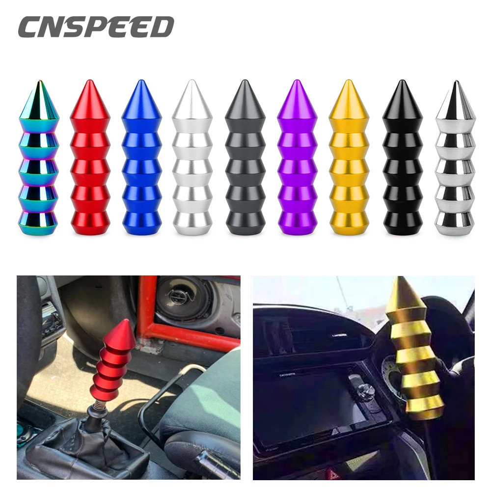 

M12 M10 M8*1.5 Shifter Lever Knob Gear Universal Aluminum Pointed End Cone 146MM Gear Shift Knob Bamboo Style With Three Adapter