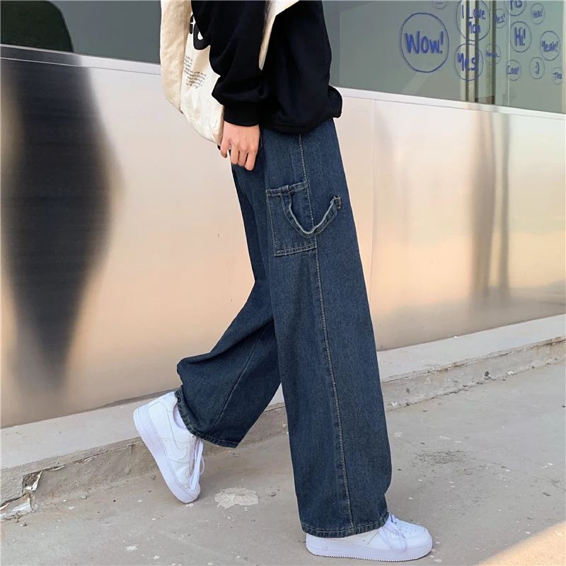 Прямые свободные джинсы большого размера с высокой талией для пышных девушек