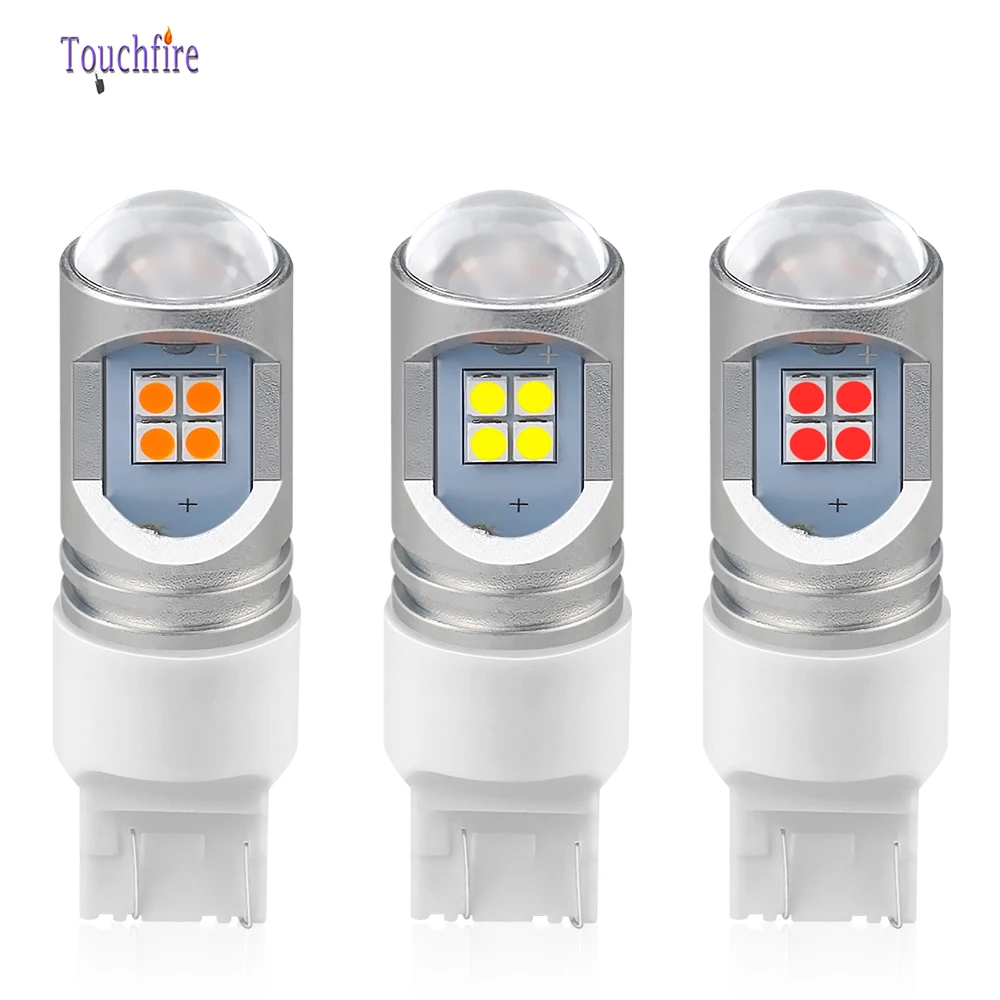 2 шт./лот 1156 P21W T15 W16W 3030 12smd Canbus 6000K белый Янтарный красный 10 30 в лм светодиодная