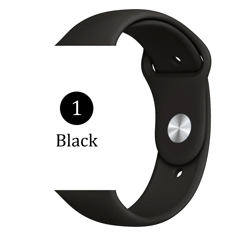 Мягкий силиконовый сменный спортивный ремешок для Apple Watch 5 4 3 2 1 38 мм 42 мм ремешок для часов Iwatch series 4 40 мм 44 мм - Цвет ремешка: 1 Black