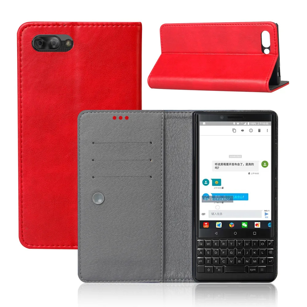 Для Blackberry KEYone чехол бизнес флип чехол-кошелек для Blackberry KeyOne из искусственной кожи тонкий телефон Fundas модный