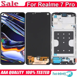 Original AMOLED 6.4" For Realme 7 Pro 7Pro RMX2170 LCD Display Screen
Replacement Touch Digitizer For Realme7 Pro LCD Frame