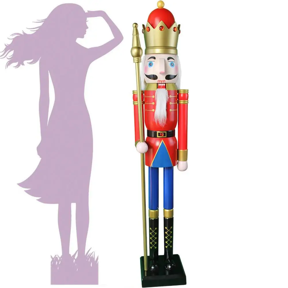 CDL 5feet/150cm/5ft/5foot Life sized large/Giant Red  Christmas Wooden Nutcracker King & Soldier Ornament Doll K08