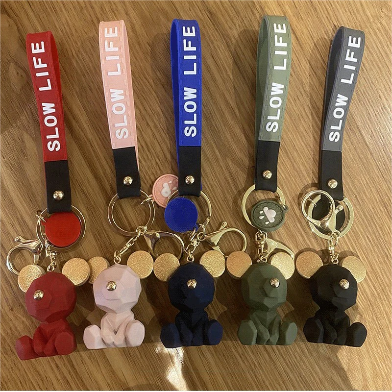 

High-end Fashion Stainless Steel Keychain Exquisite Pendant Decoration Cute Dog Mobile Phone Backpack Car Key Chain