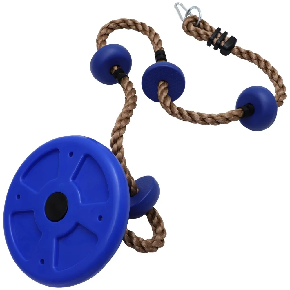 

1 Set of Children Climbing Rope with Platform Outdoor Swing Accessories Blue