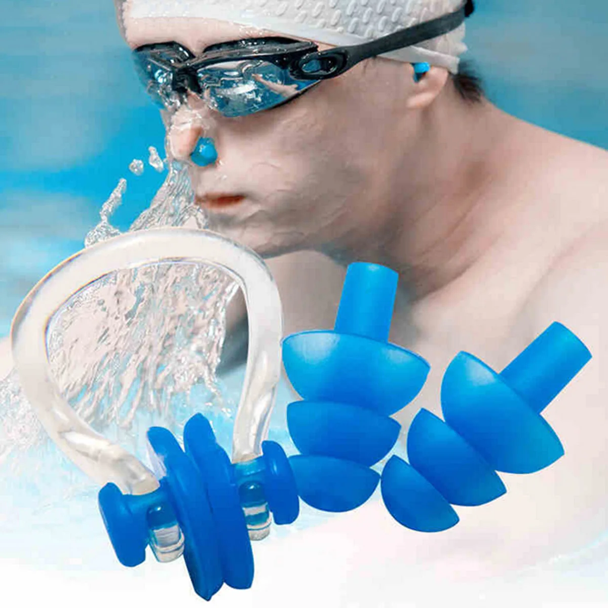 

Swimming Supplies Nose Clip Swim Earplugs Suit Anti-Water Equipment Silicone Waterproof Earplug Stuffy Nose Earbuds