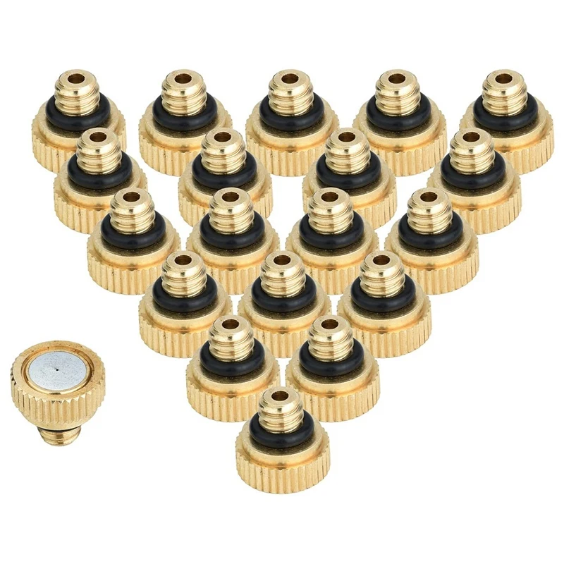 

20Pcs Br Misting Nozzles for Cooling System 0.012 Inch(0.3 mm) Water Spray Nozzle Sprinklers Misting Cooling