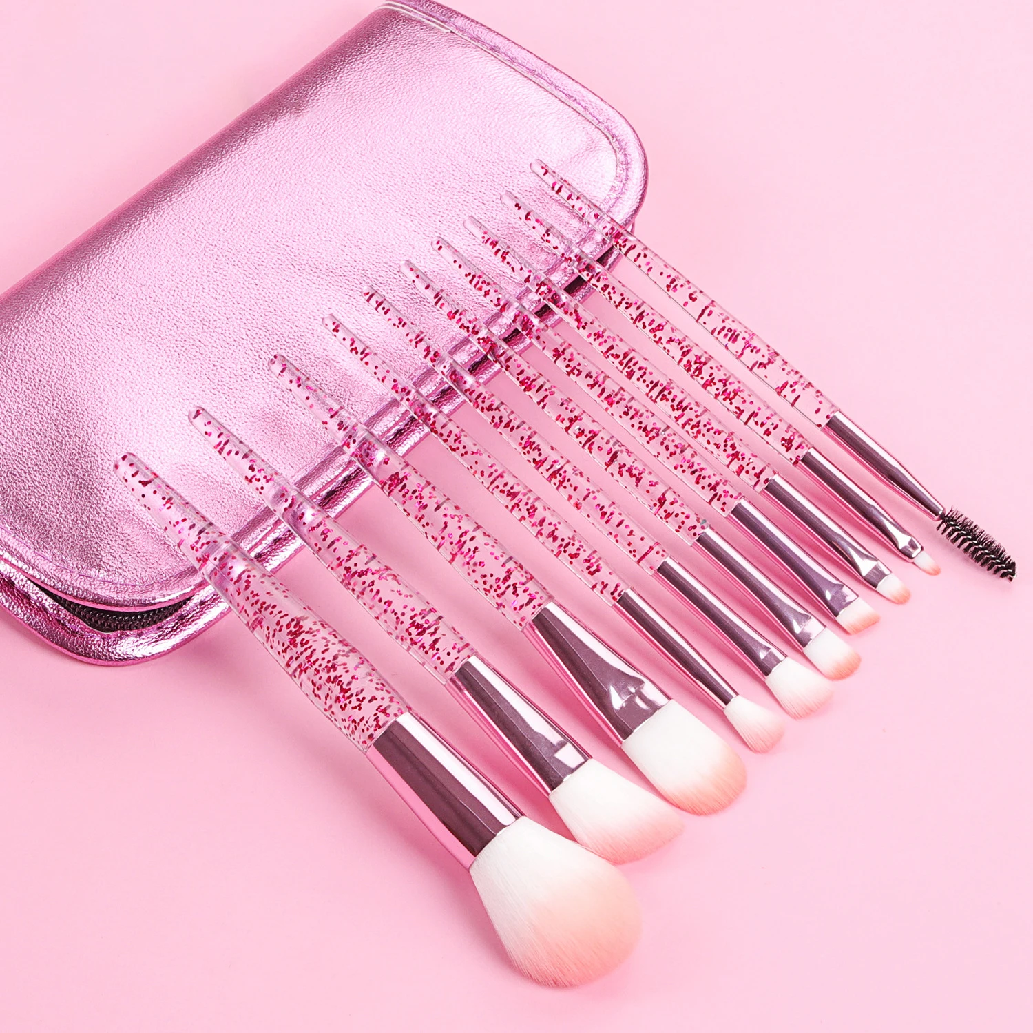 

10pcs Pink Makeup Brushes Set Professional Eyeshadow Foundation Powder Concealer Eyelash Lip Make Up Brush Cosmetic Tool