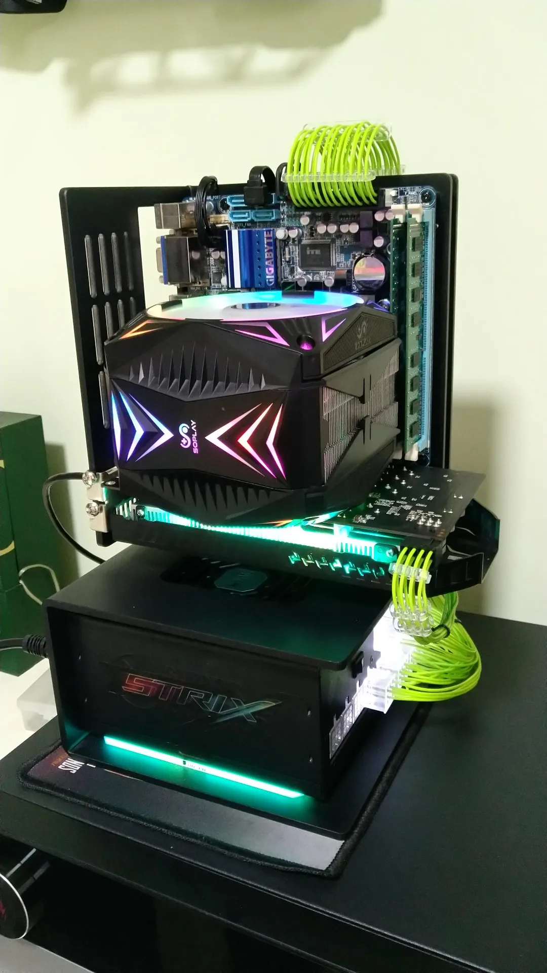 A4 Mini ITX PC чехол на открытом воздухе тестовый стенд Вертикальная рамка из сплава