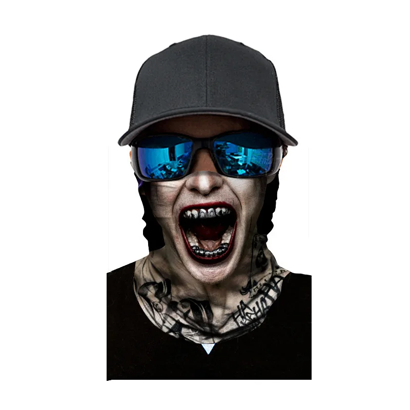 3d маска для велоспорта с изображением клоуна универсальная бесшовная повязка на